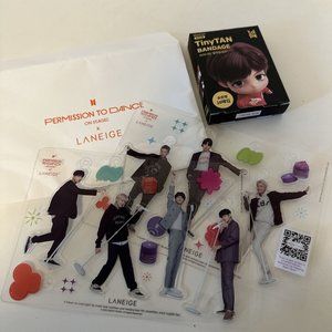 BTS Permission to Dance concert ornaments and TinyTan bandage